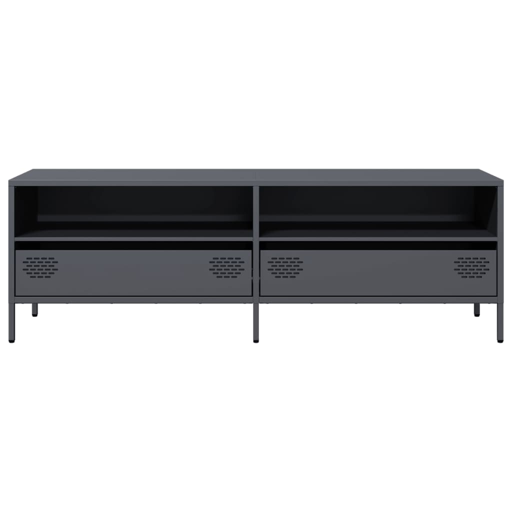 Móvel de TV 135x39x43,5 cm aço laminado a frio antracite