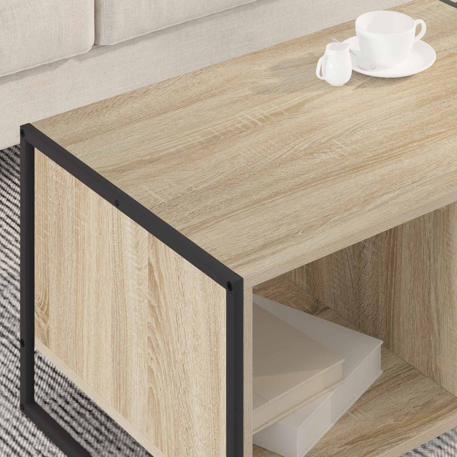 Mesa de centro sonoma 80 x 50 x 40 cm derivados de madeira