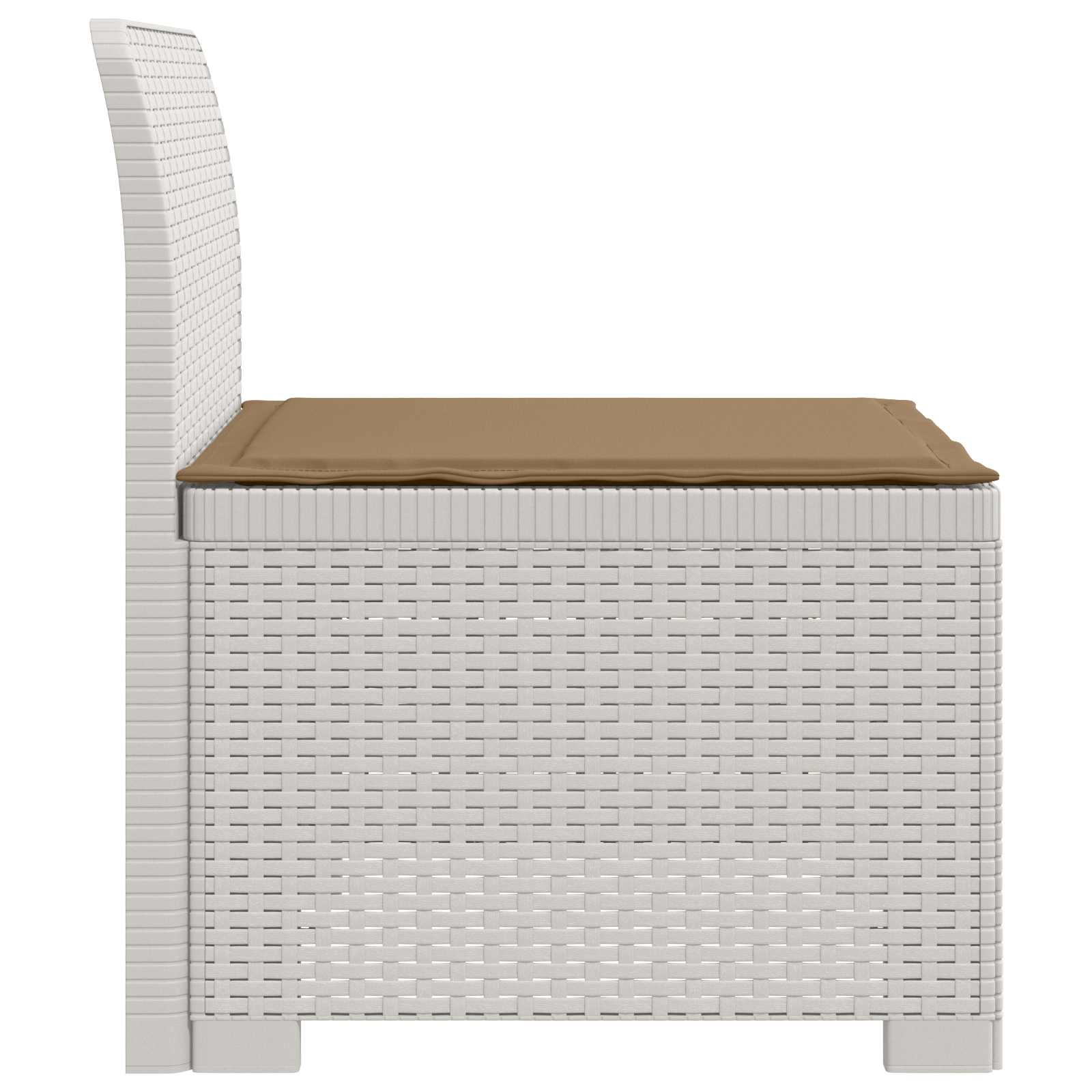 Sofá de jardim 1 lugar com almofada look rattan PP branco