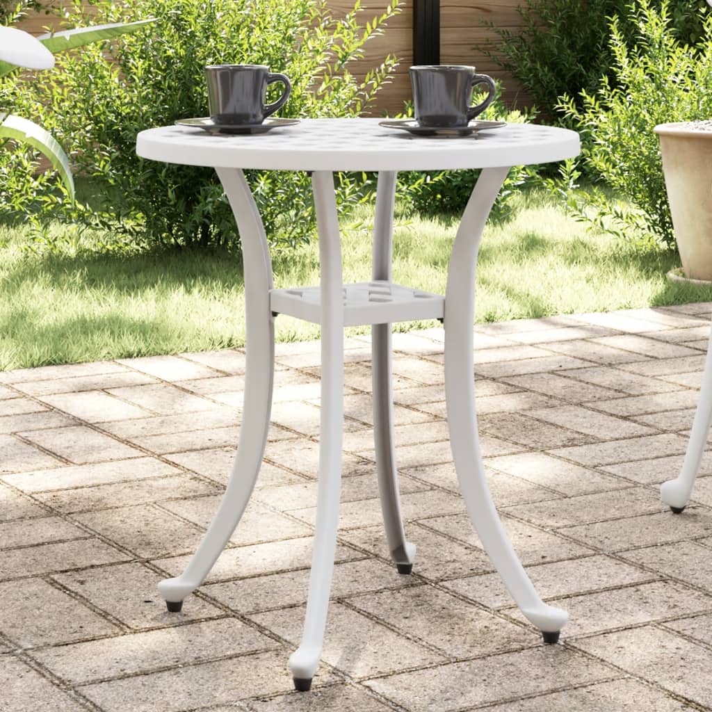Mesa de jardim ø48x53 cm alumínio fundido branco