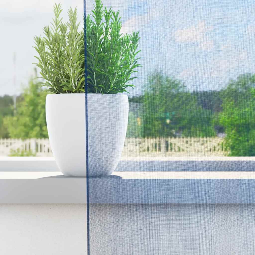 Cortinas de voile com bolsos para varão 2 pcs azul real