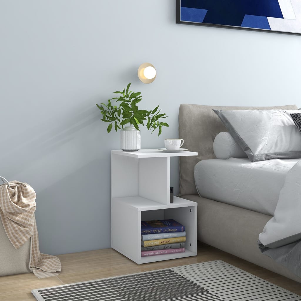 Mesa de cabeceira 35x35x55 cm derivados de madeira branco