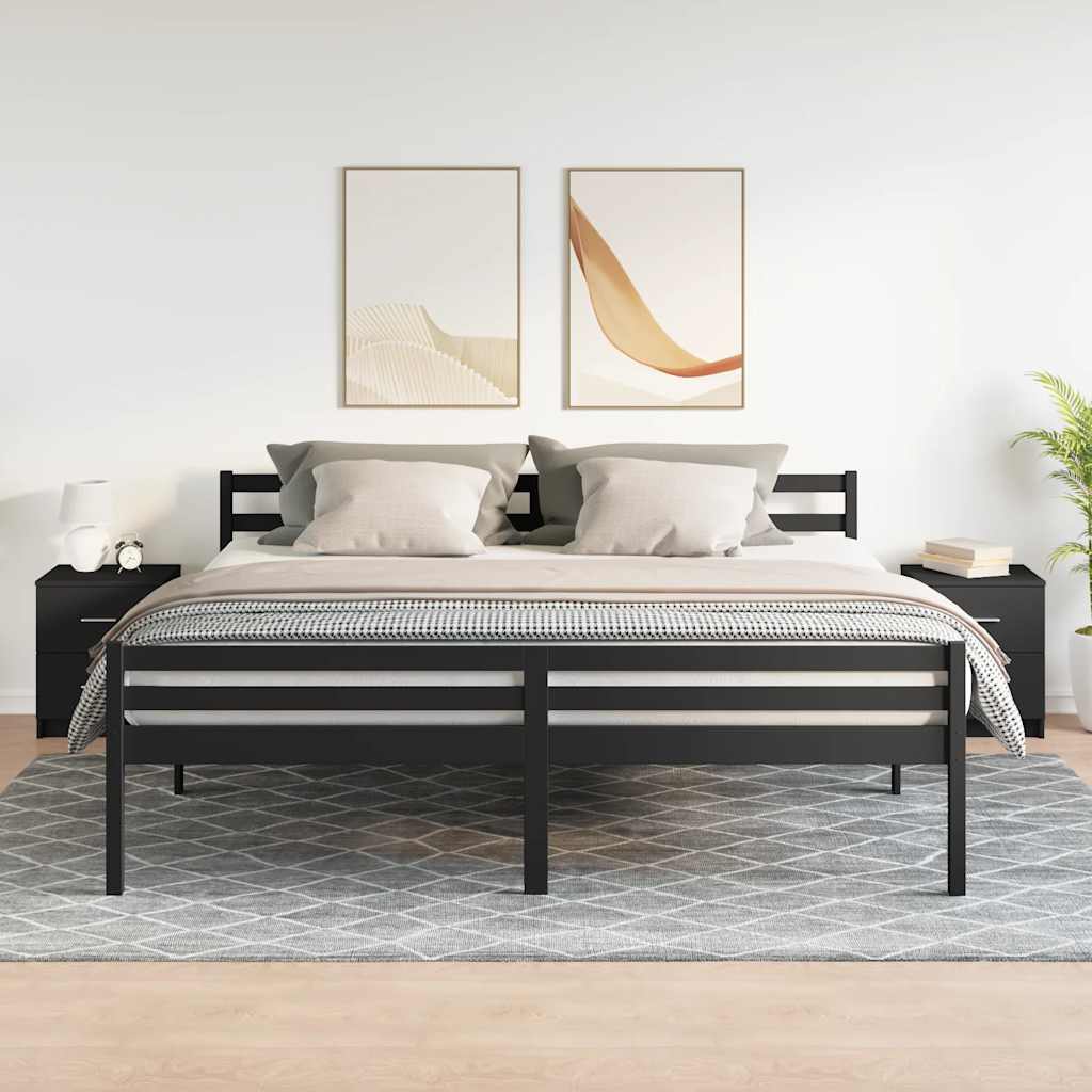 Mesas de cabeceira 2 pcs com 2 gavetas 40x36x50 cm preto