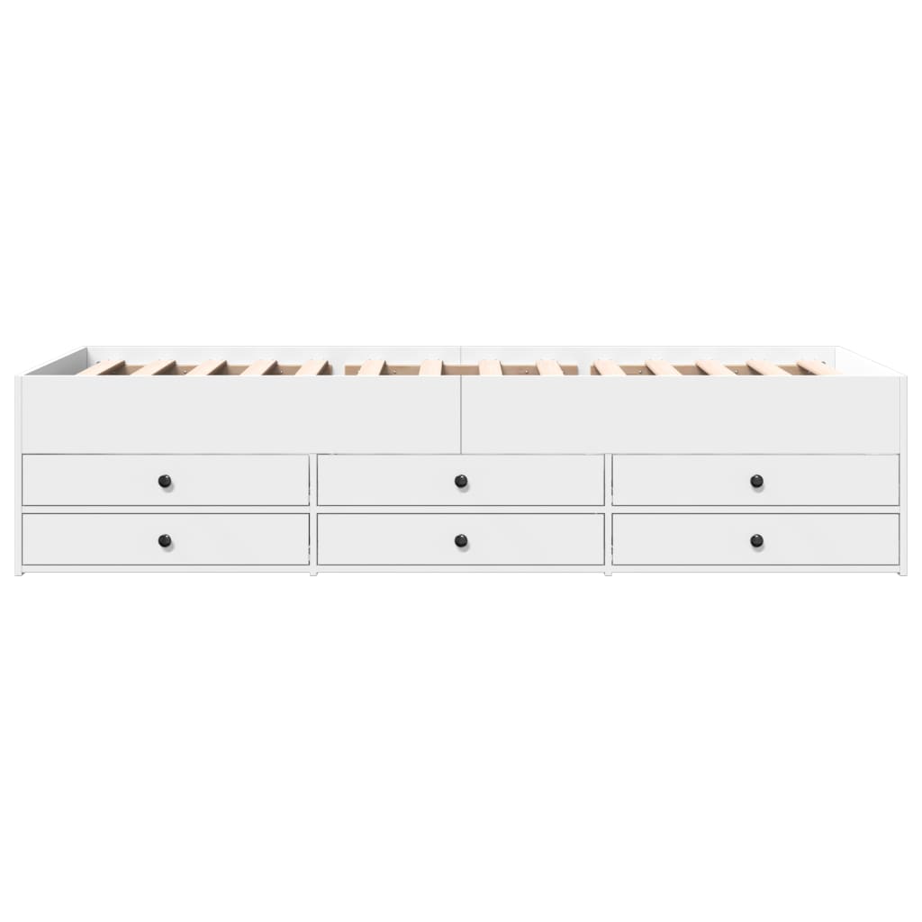 Sofá-cama com gavetas sem colchão 90x190 cm branco