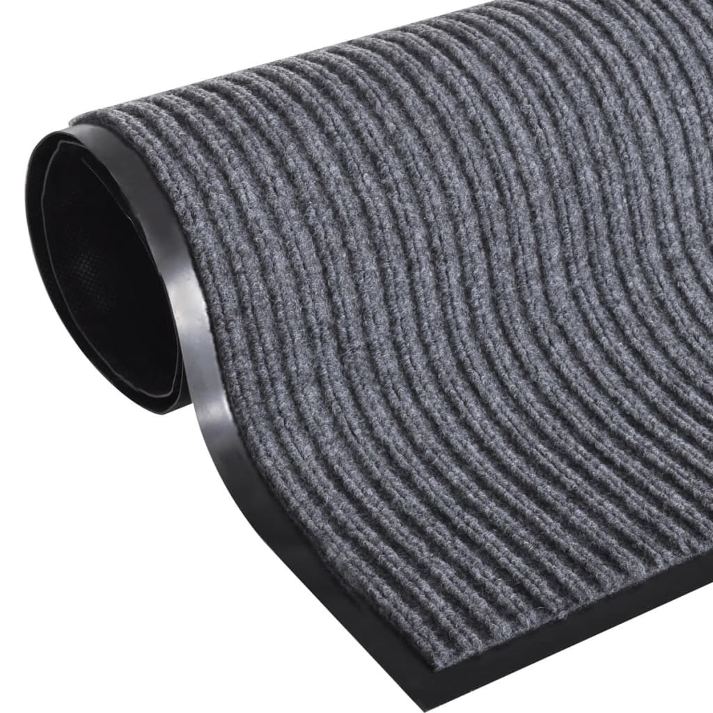 Tapete de porta cinzento 90 x 150 cm PVC
