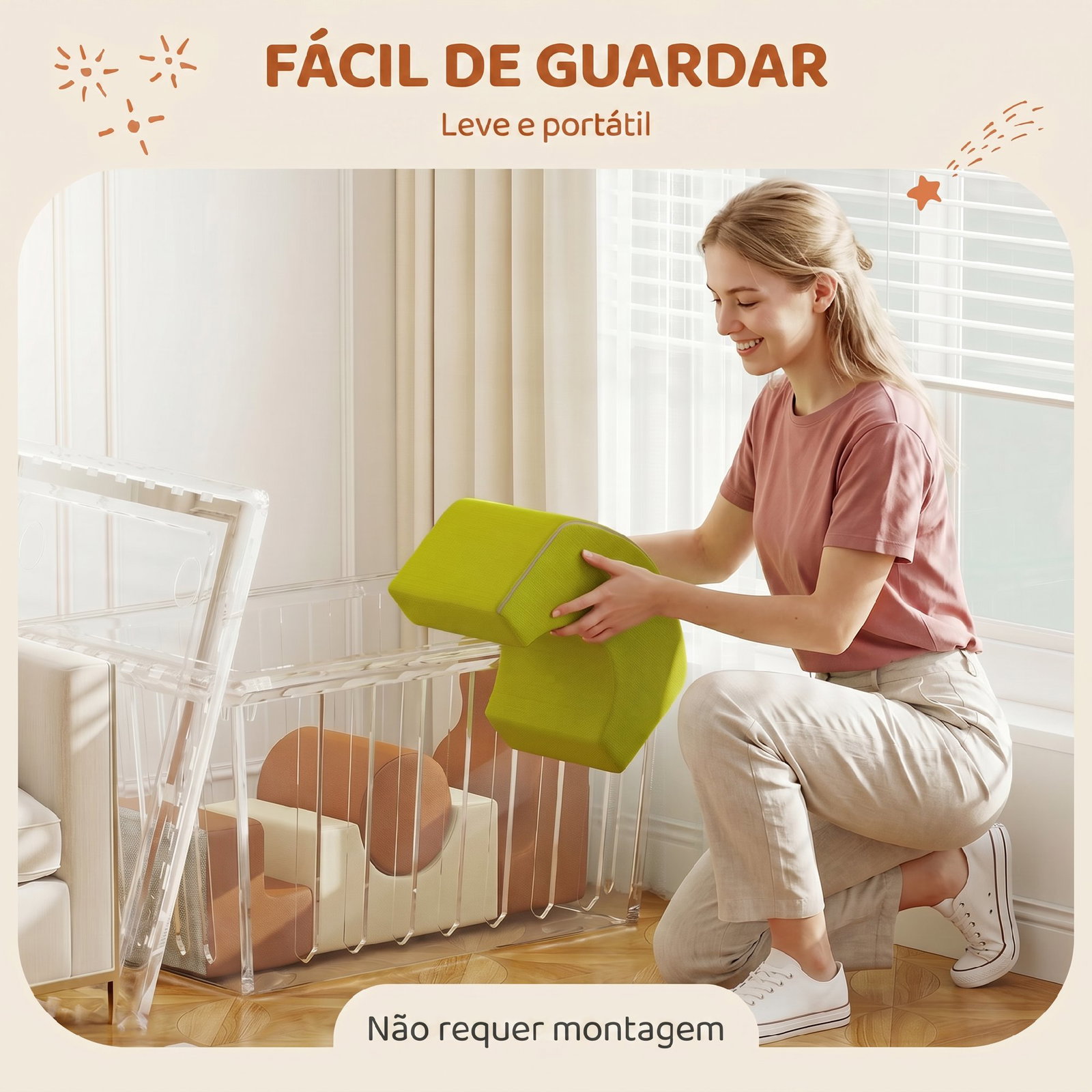 Conjunto de 5 blocos de espuma infantil blocos psicomotores com base antiderrapante capa removível 3-6 anos