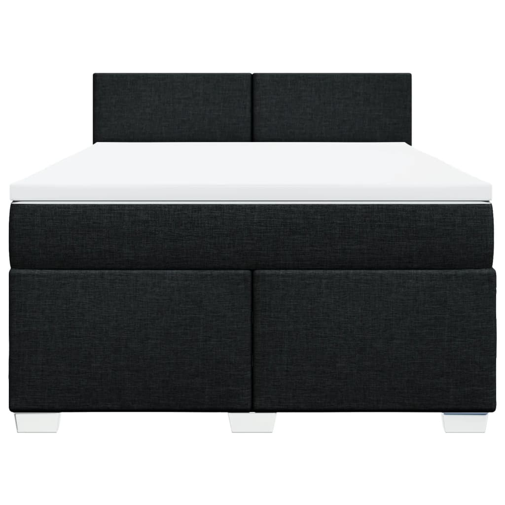 Cama com molas/colchão 140x190 cm tecido preto