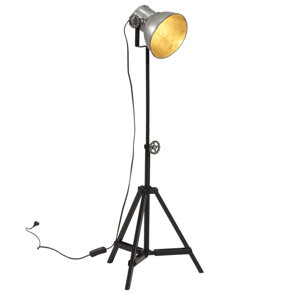 Candeeiro de pé 25 w 35x35x65/95 cm e27 prateado vintage