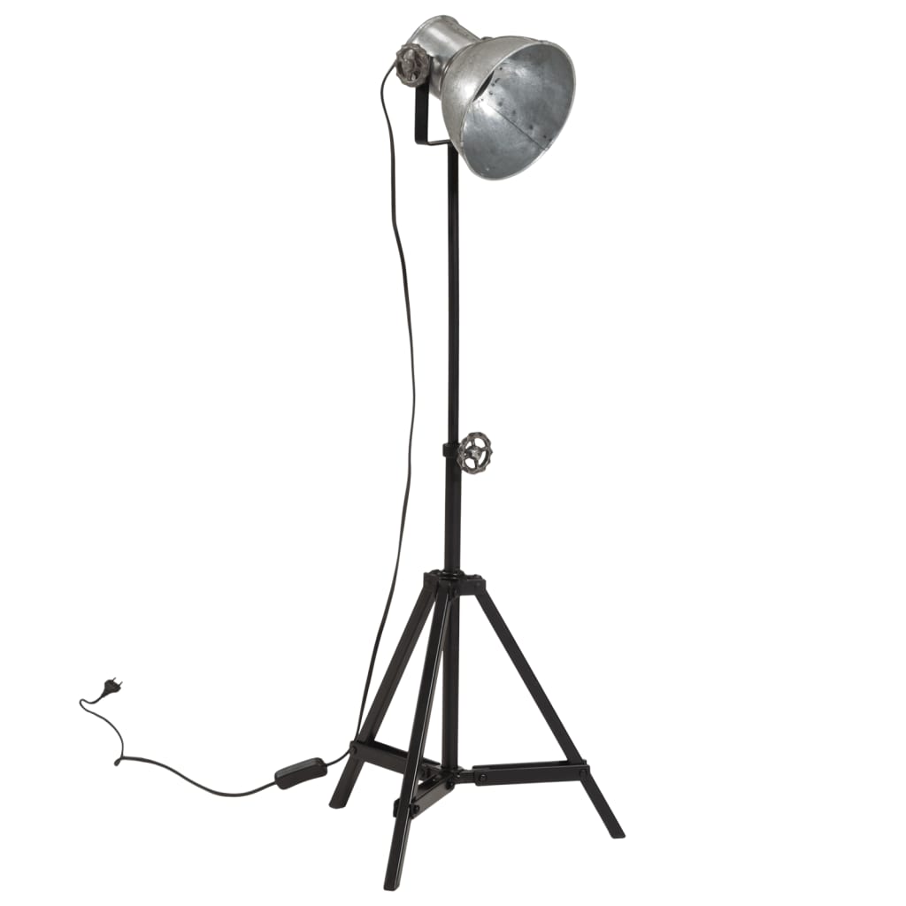 Candeeiro de pé 25 w 35x35x65/95 cm e27 prateado vintage