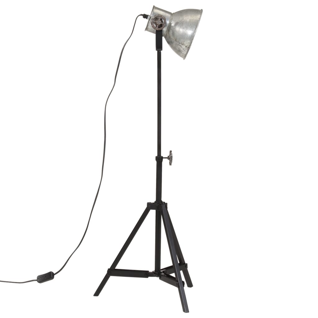 Candeeiro de pé 25 w 35x35x65/95 cm e27 prateado vintage