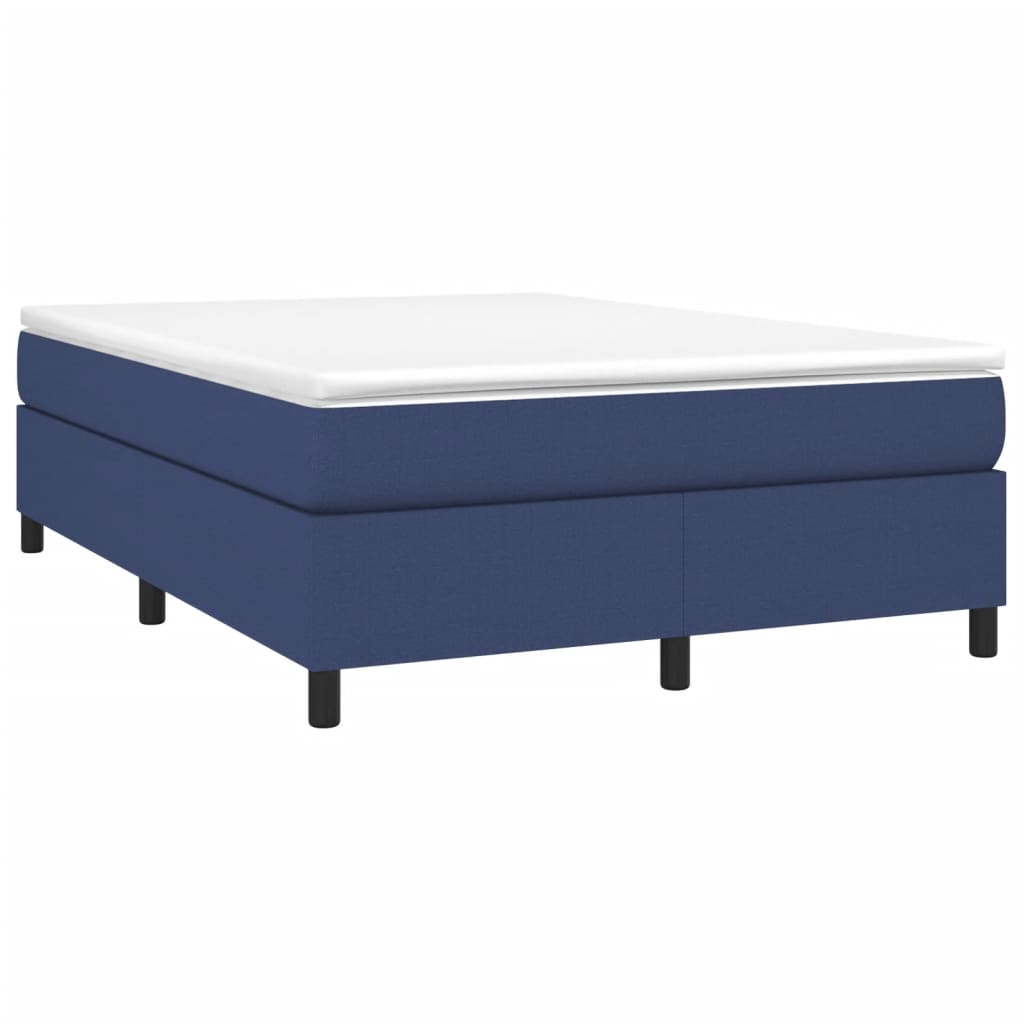 Estrutura de cama com molas 140x190 cm tecido azul