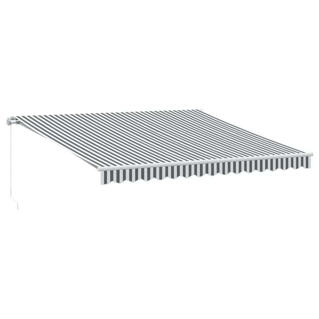 Toldo retrátil manual 400x350 cm antracite e branco