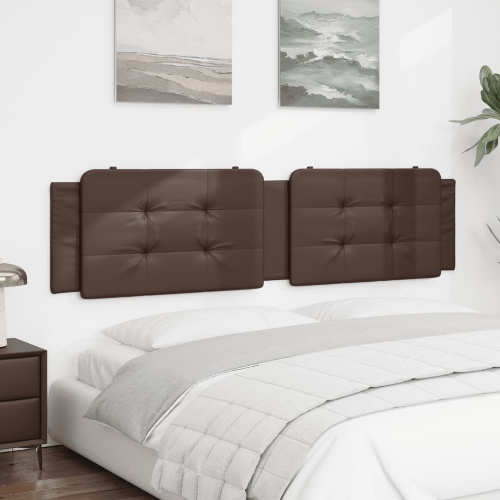 Almofadão de cabeceira zadar 200 cm couro artificial castanho