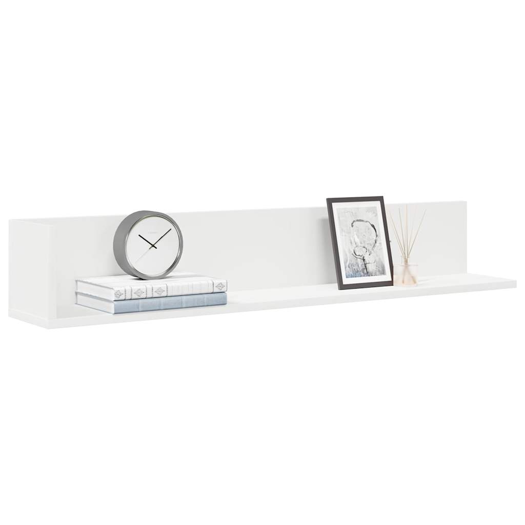 Estantes parede 2pcs 100x16,5x16,5 cm derivados madeira branco