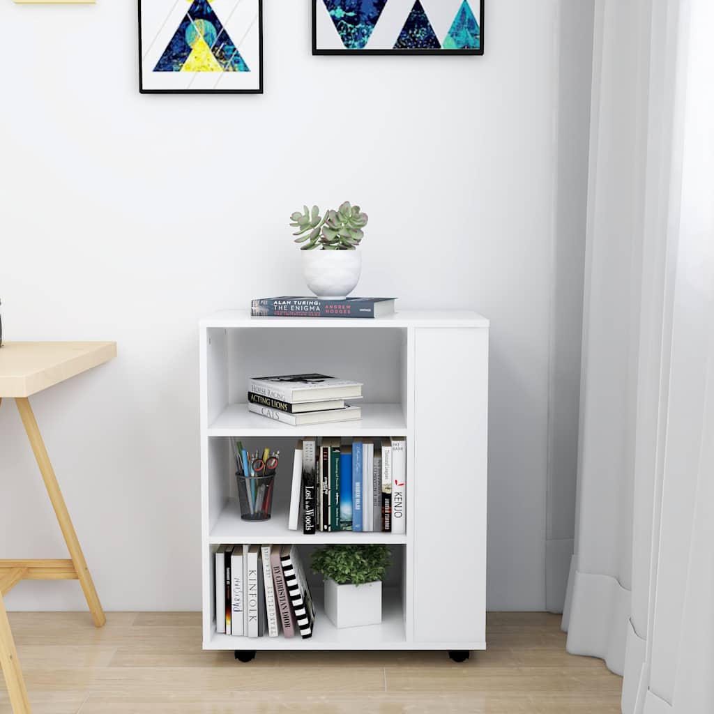 Móvel com rodas 60x35x75 cm derivados de madeira branco
