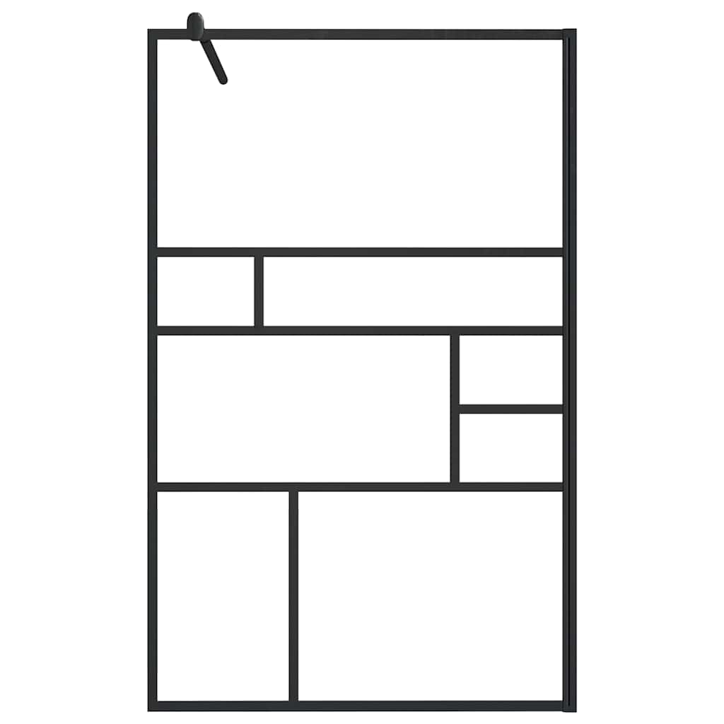 Divisória de chuveiro c/ vidro transparente esg 100x195cm preto