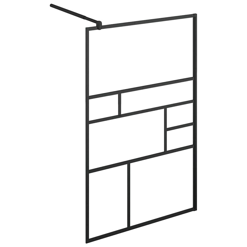 Divisória de chuveiro c/ vidro transparente esg 100x195cm preto
