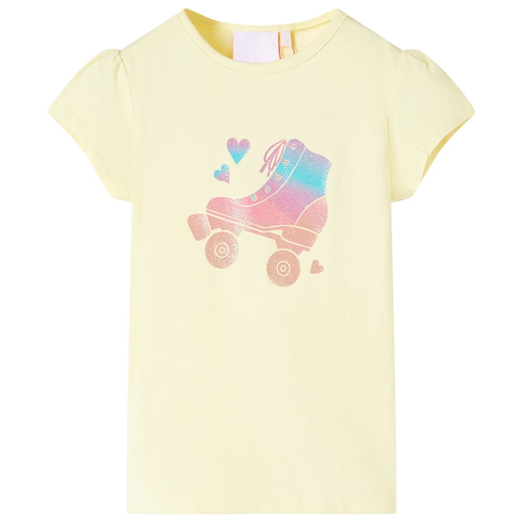 T-shirt de criança amarelo-suave 128