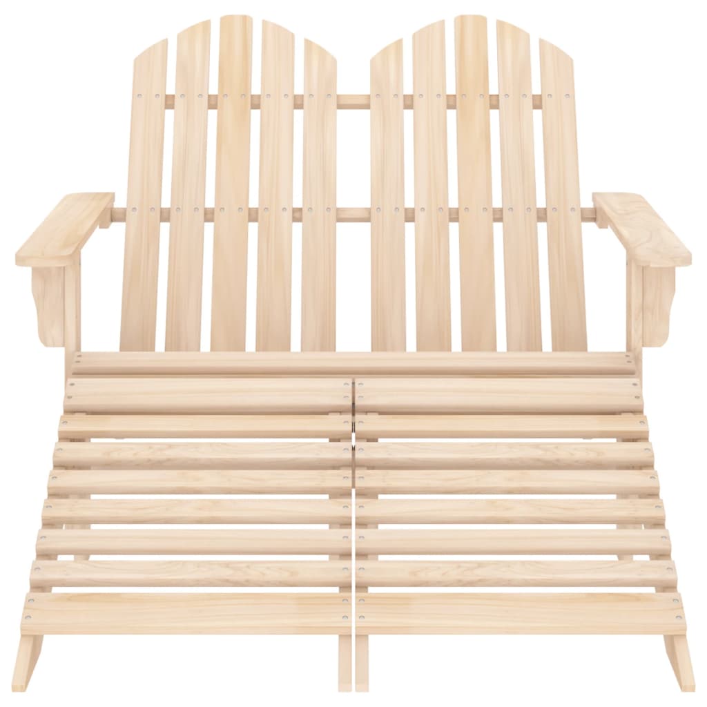 Cadeira de jardim e otomano adirondack 2 lugares abeto