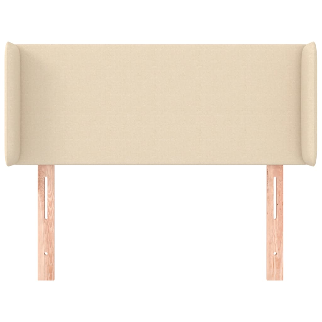 Cabeceira de cama c/ abas tecido 93x16x78/88 cm creme