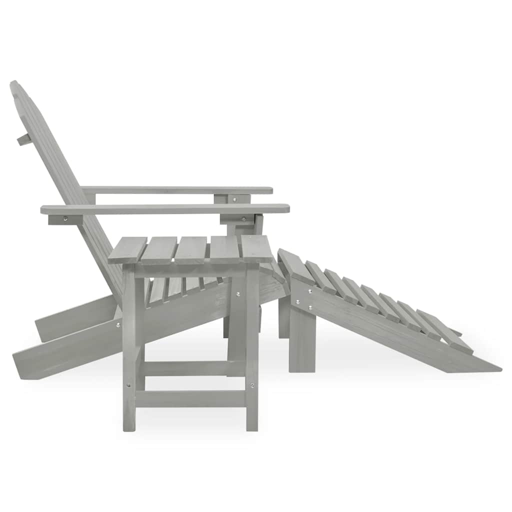 Cadeira de jardim adirondack c/ otomano e mesa abeto cinzento
