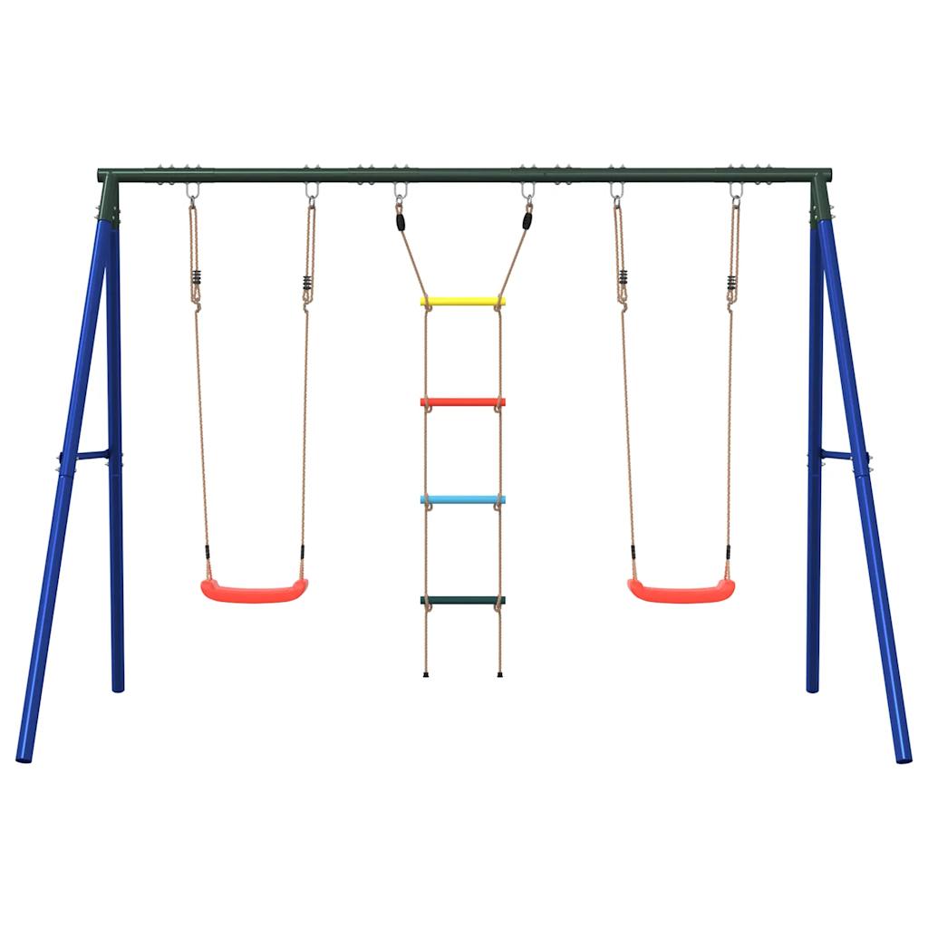 Conjunto de baloiço para exterior com baloiços e escada
