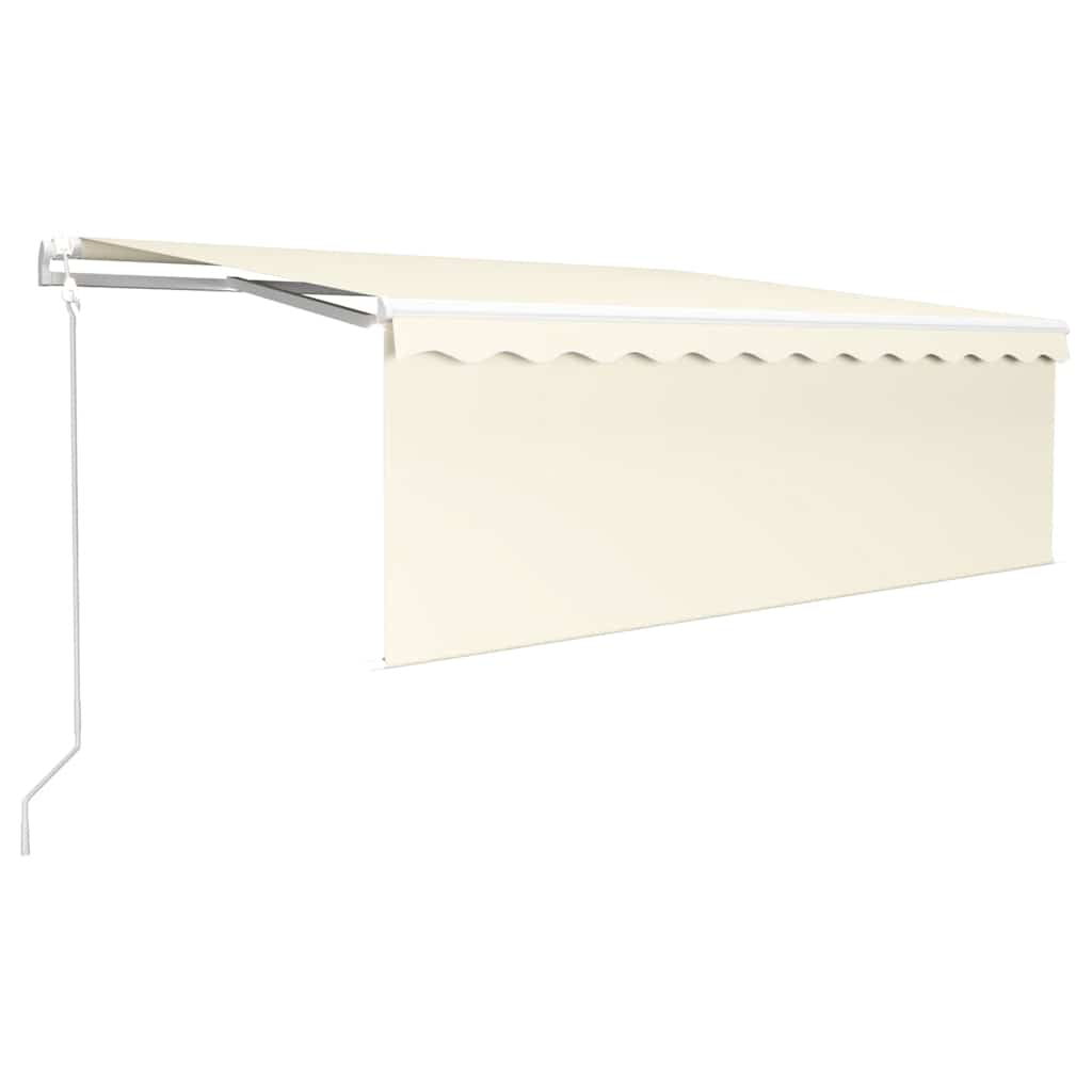 Toldo automático c/ estore/LED/sensor de vento 4x3 m cor creme