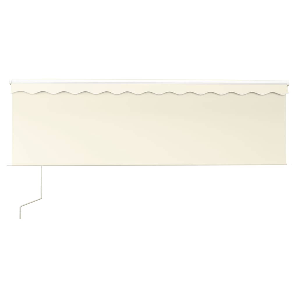 Toldo automático c/ estore/LED/sensor de vento 4x3 m cor creme