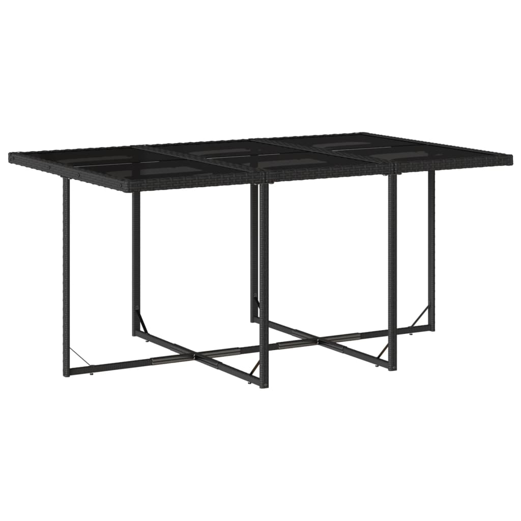 11 Pcs conjunto de jantar p/ jardim c/ almofadões vime PE preto