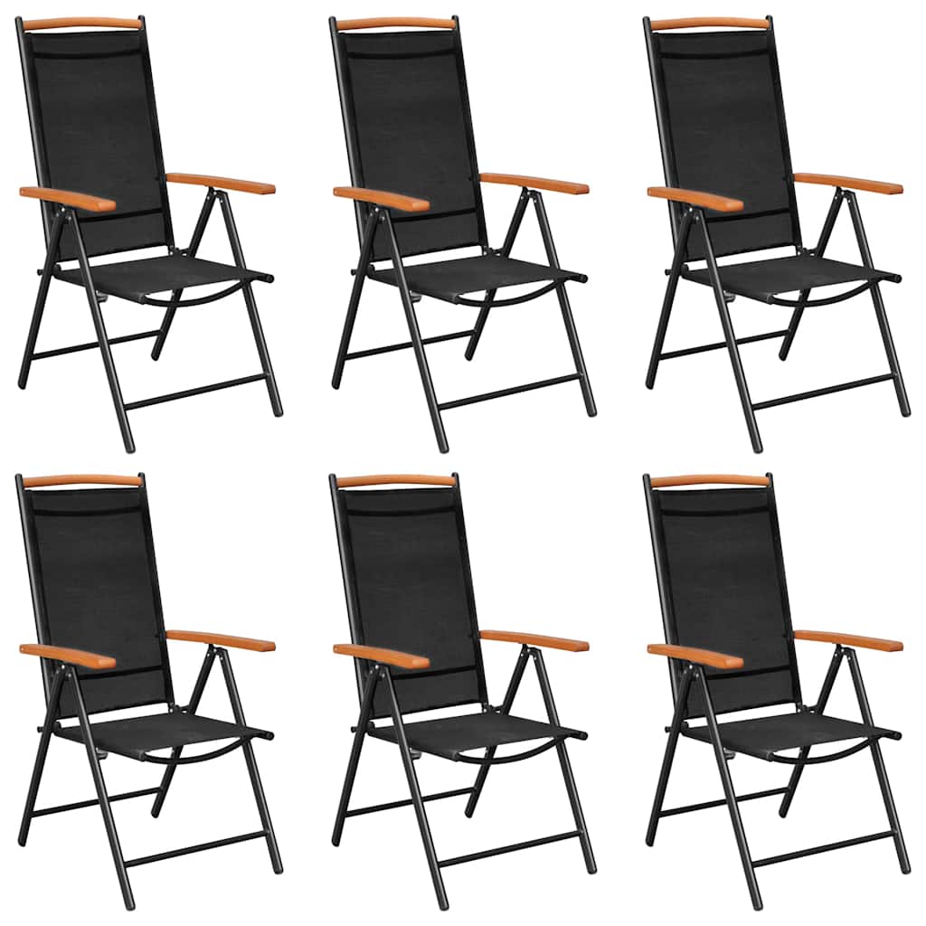 7 Pcs conjunto de jantar para jardim alumínio preto