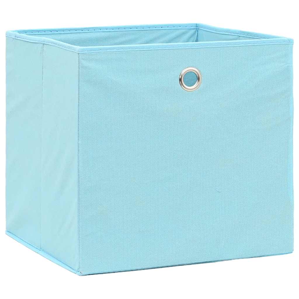 Caixas de arrumação 10 pcs 32x32x32 cm tecido azul-bebé