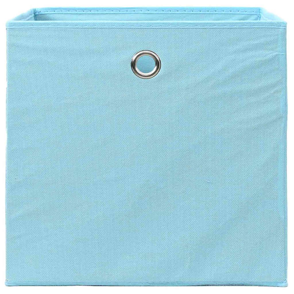 Caixas de arrumação 10 pcs 32x32x32 cm tecido azul-bebé