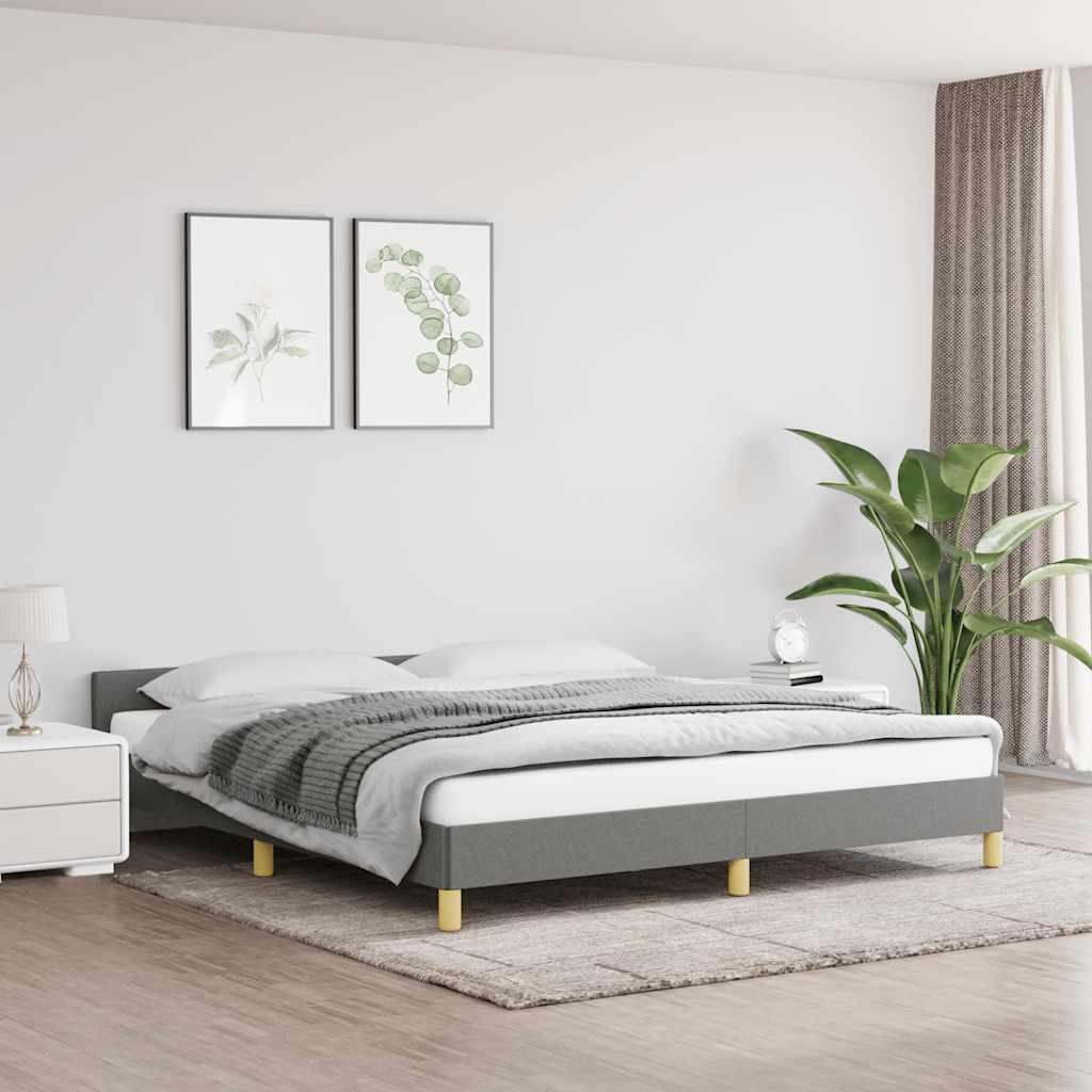 Estrutura de cama sem colchão 180x200 cm tecido cinzento-escuro