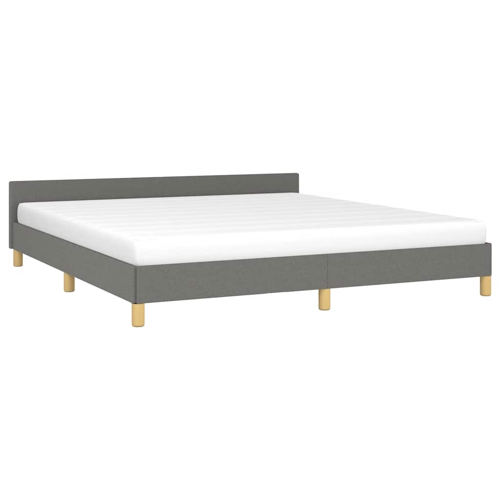 Estrutura de cama sem colchão 180x200 cm tecido cinzento-escuro