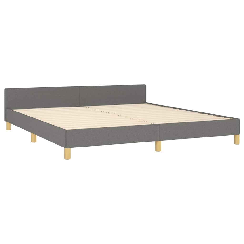 Estrutura de cama sem colchão 180x200 cm tecido cinzento-escuro