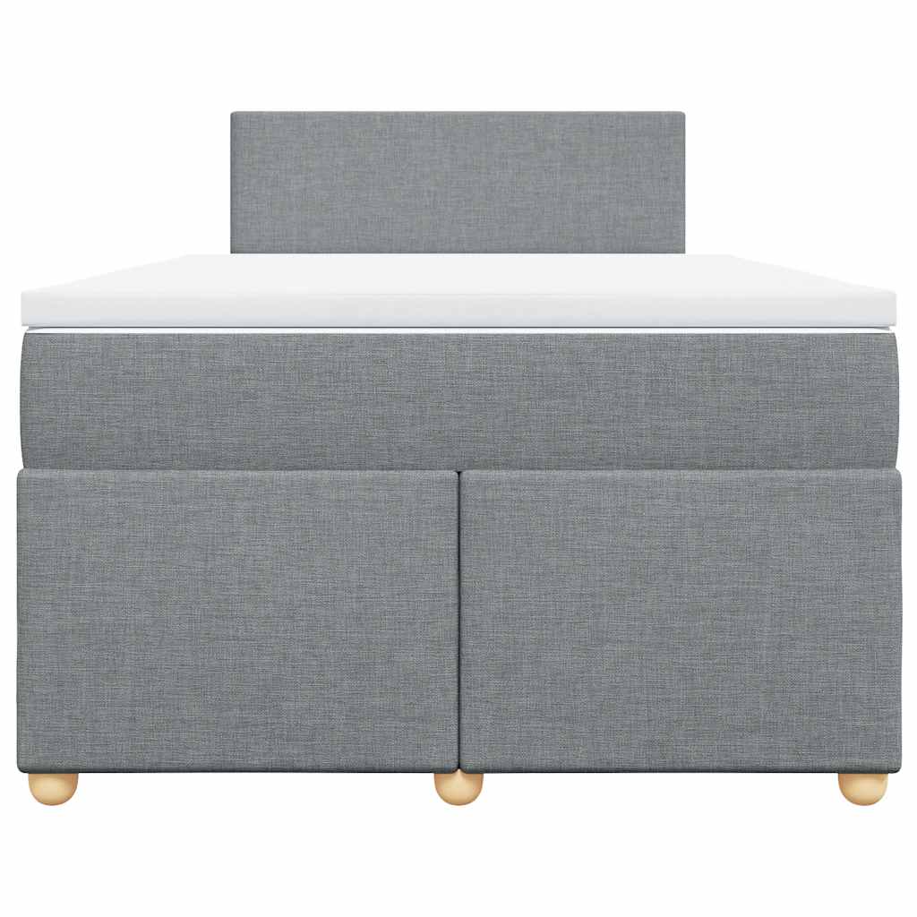 Cama boxspring com colchão 120x190 cm tecido cinzento-claro