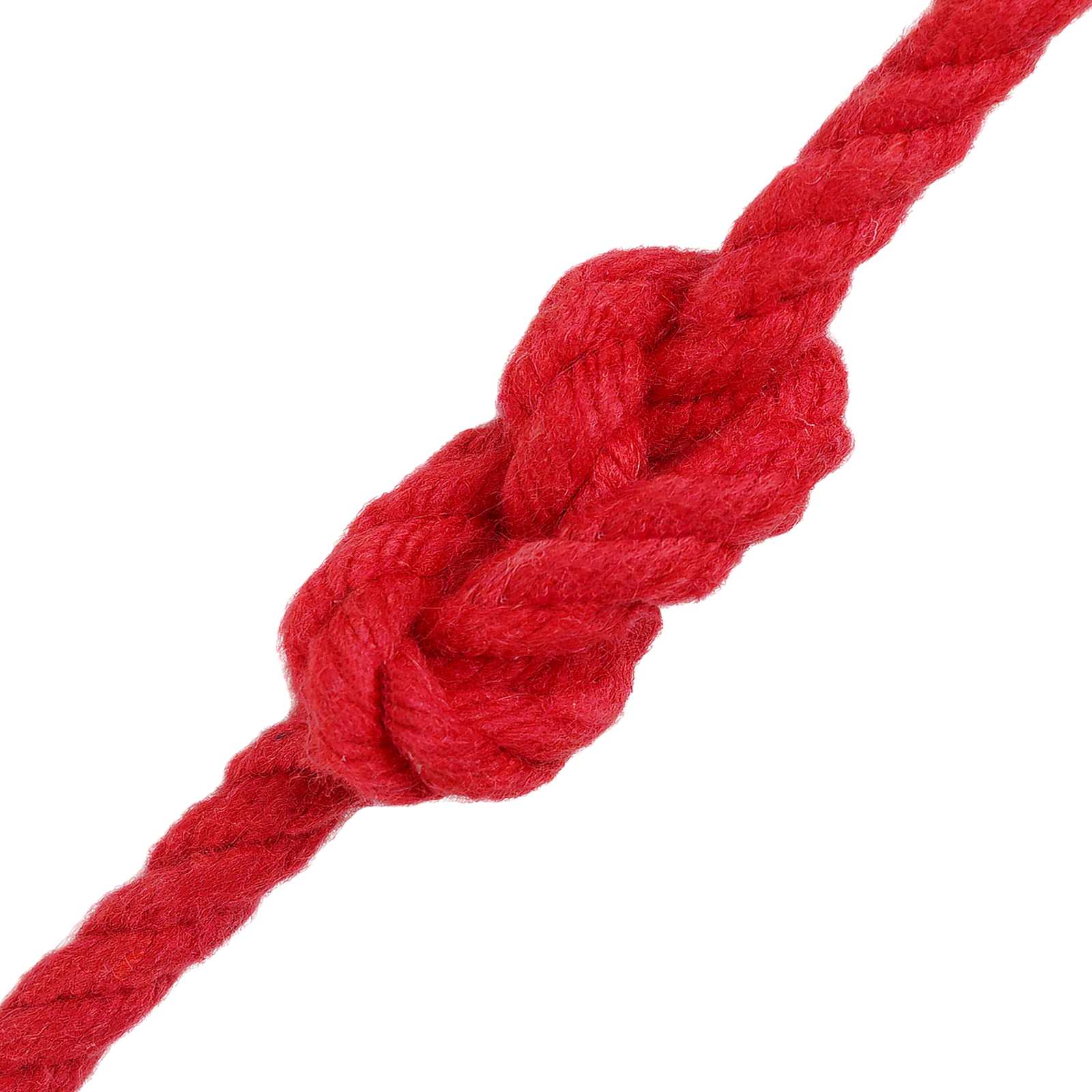 Cordão de algodão 4 mm 100 m vermelho 100% algodão