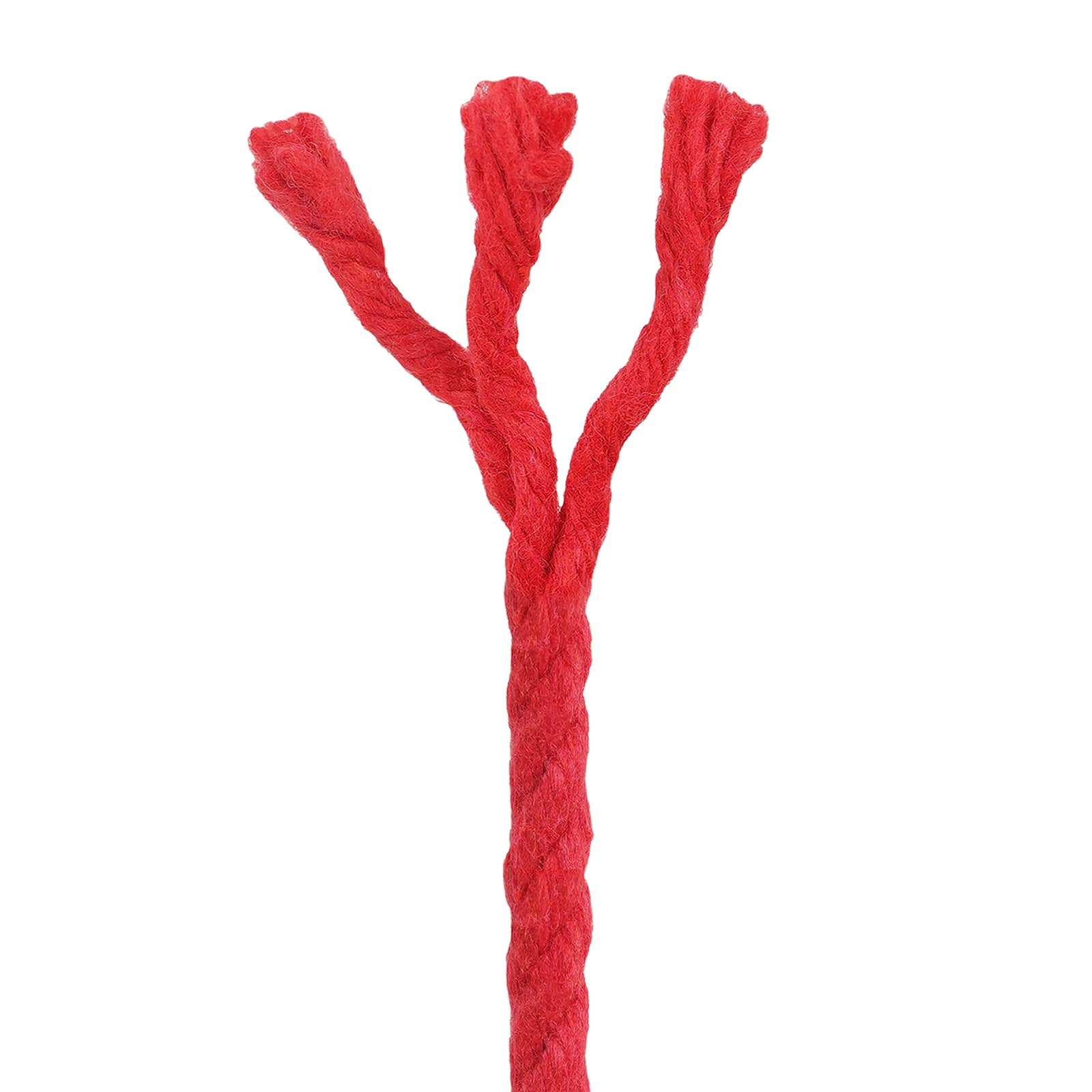 Cordão de algodão 4 mm 100 m vermelho 100% algodão