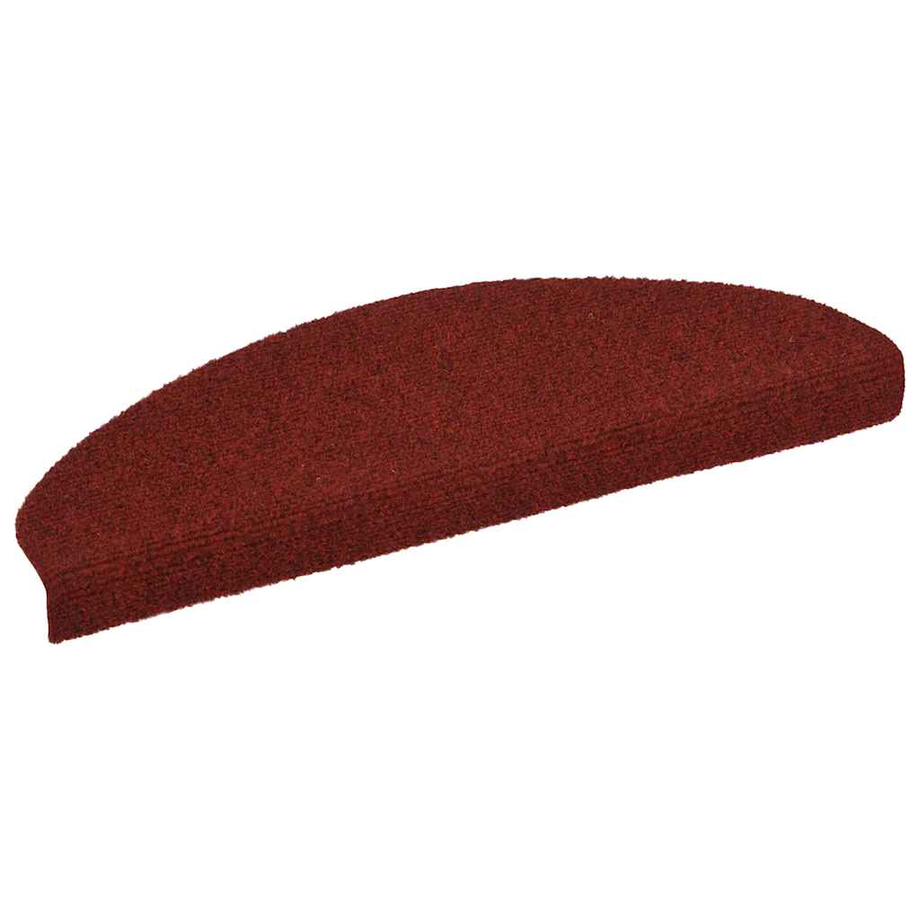 Tapetes de escada autoadesivos 10 peças 65x21x4 cm vermelho bordô meio redondo grande