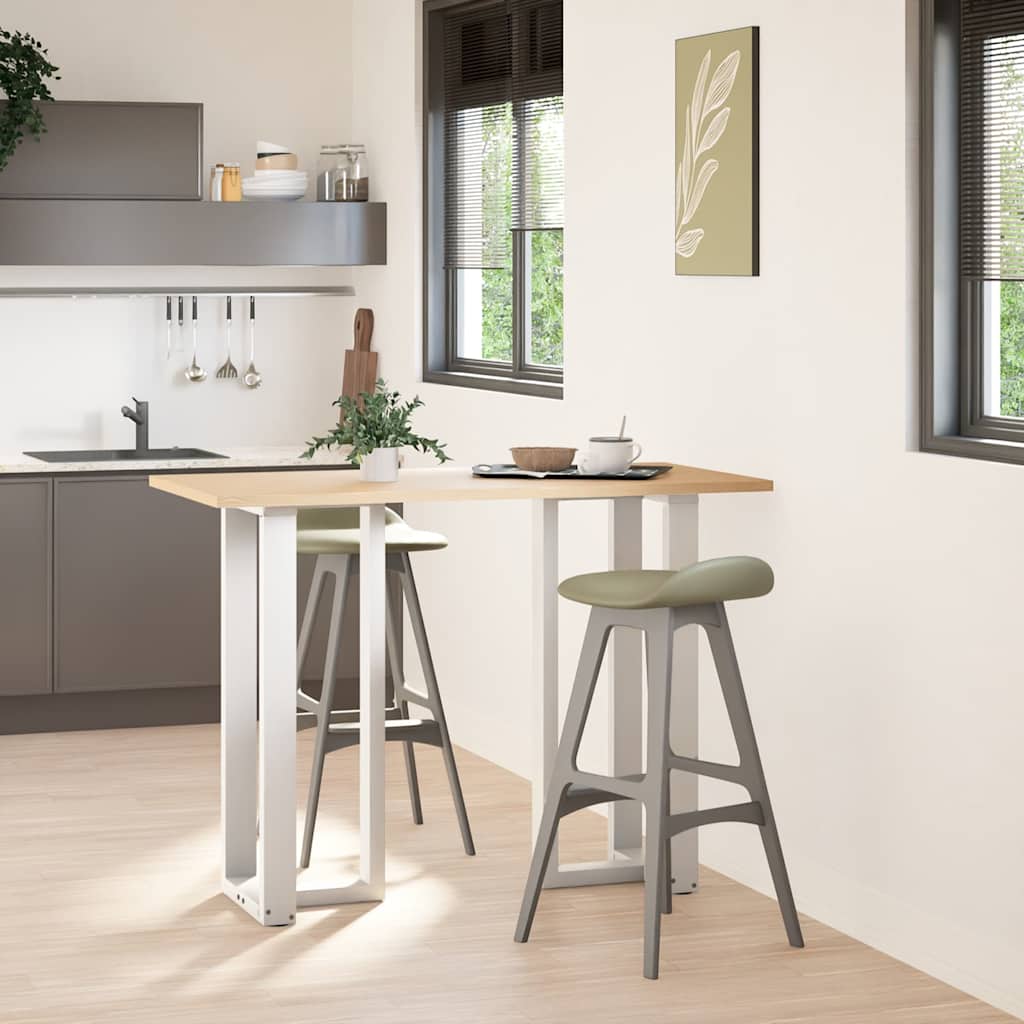 Pés de mesa de bar em forma de t, 2 peças, branco, 50x35x(100-101) cm, aço