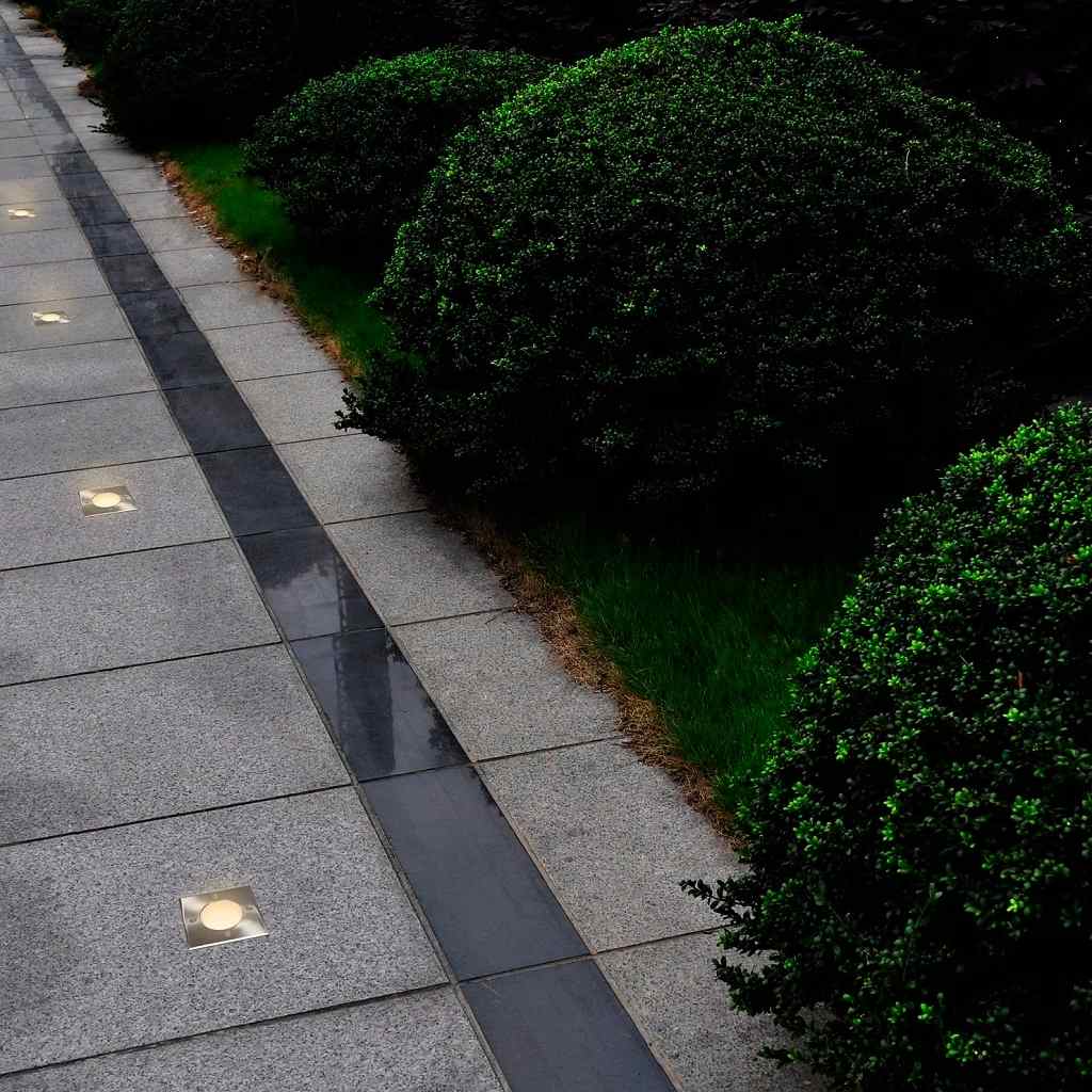 Iluminação para chão de exterior 12 pcs quadrado