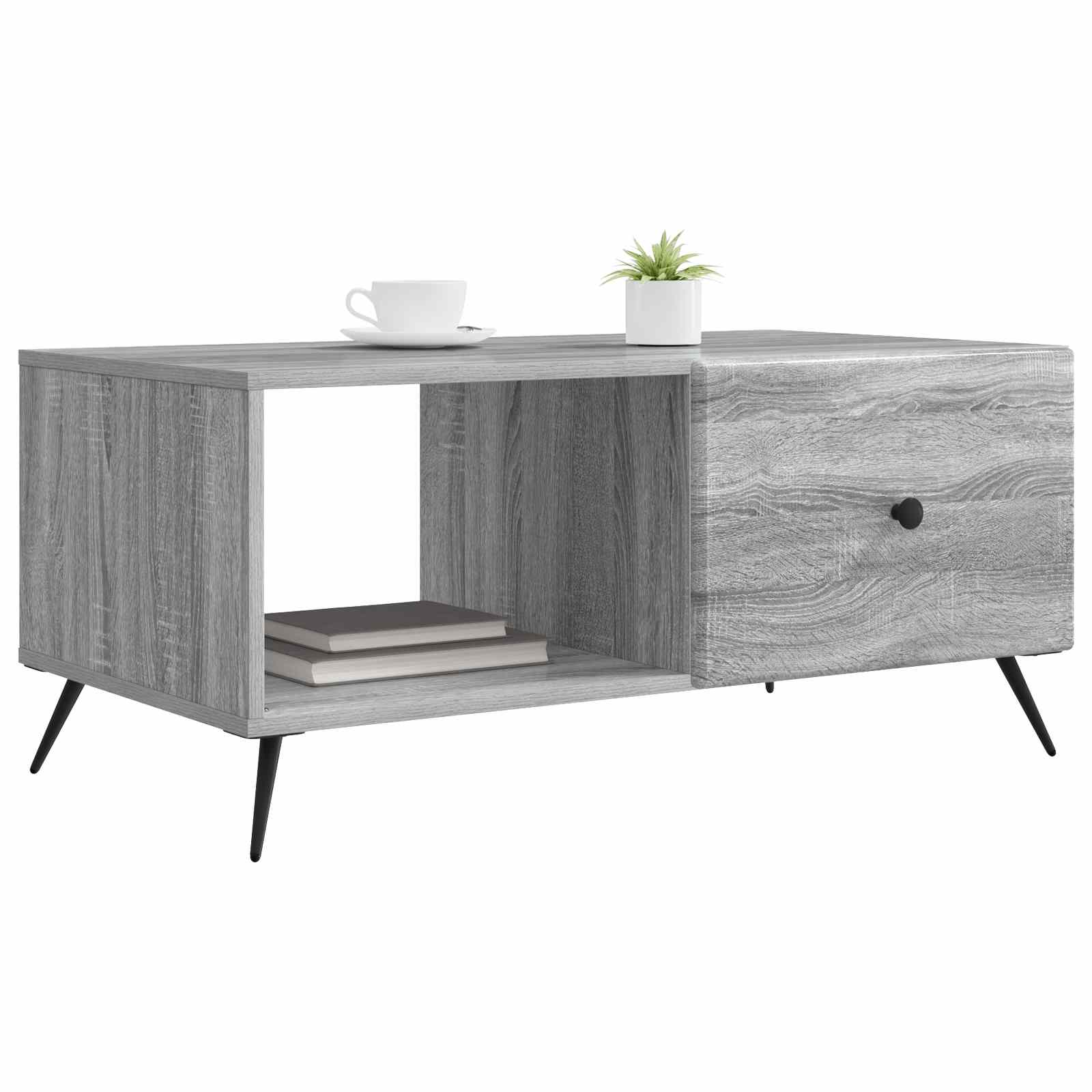 Mesa de centro sonoma cinzento 90 x 50 x 40 cm