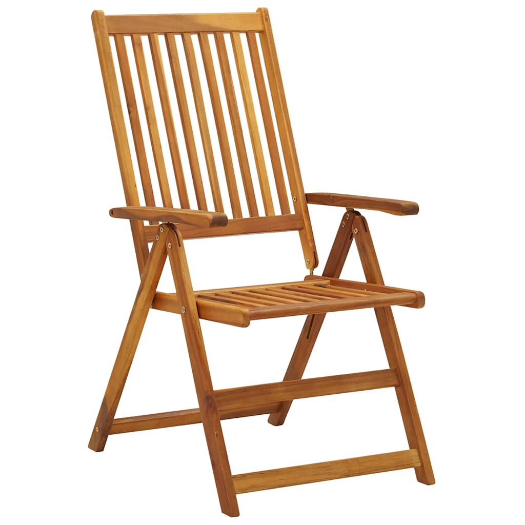 Cadeiras jardim reclináveis c/ almofadões 4 pcs acácia maciça