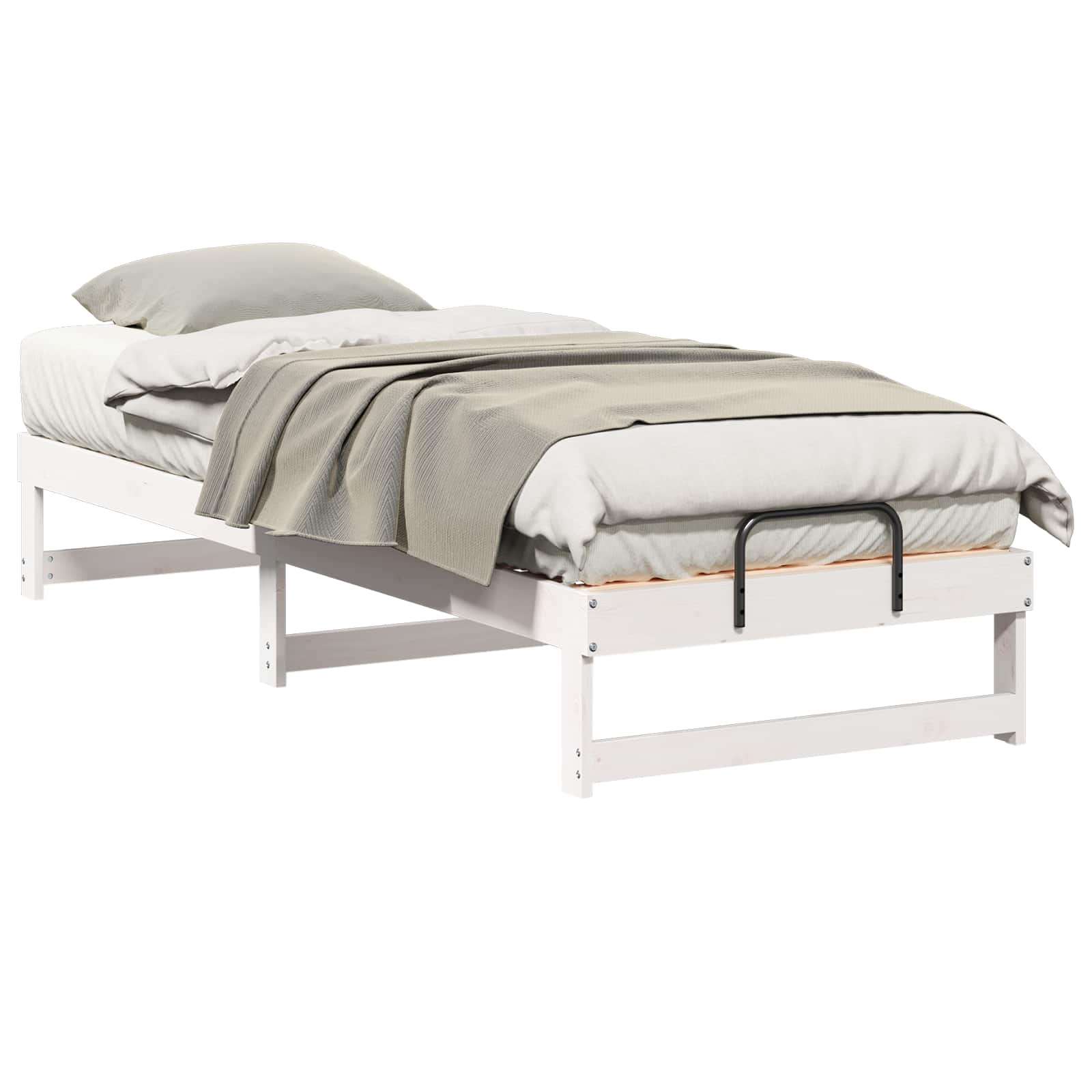 Estrutura da cama branco 80 x 210 cm madeira de pinheiro sólida