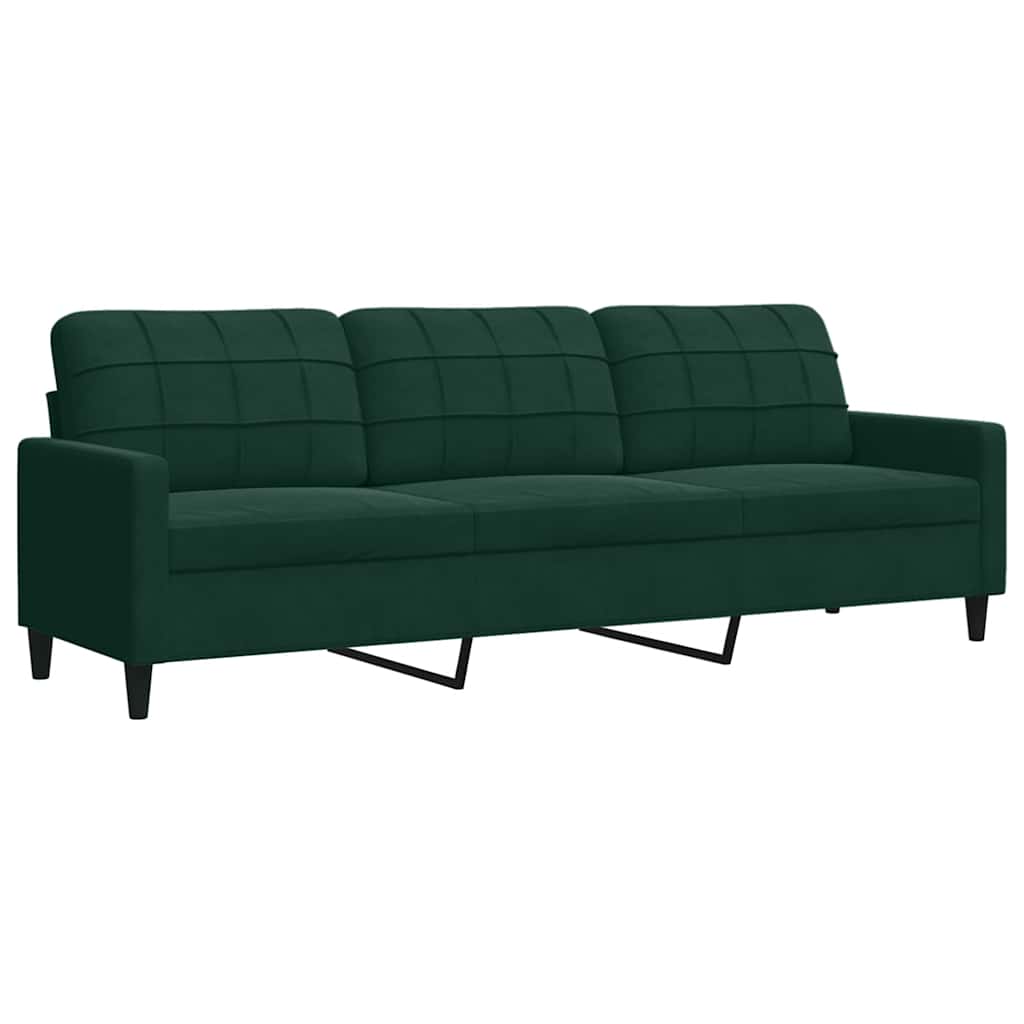 4 Pcs conjunto de sofás com almofadões veludo verde-escuro