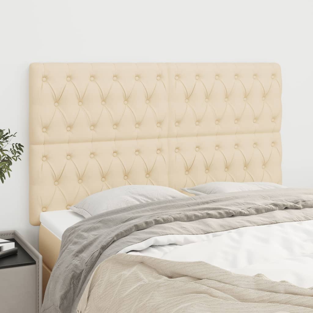 Cabeceira creme 160x7x118/128 cm tecido