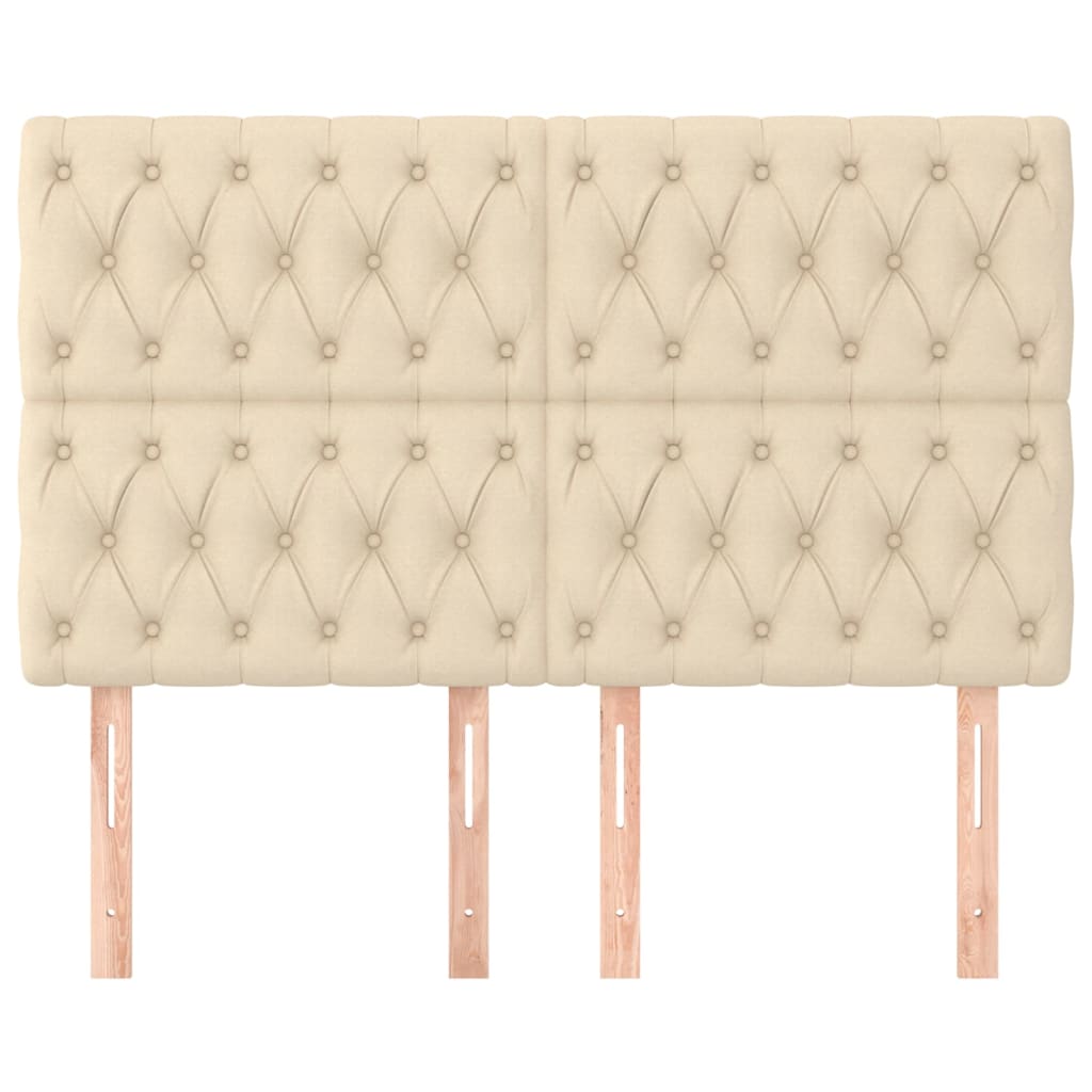 Cabeceira creme 160x7x118/128 cm tecido