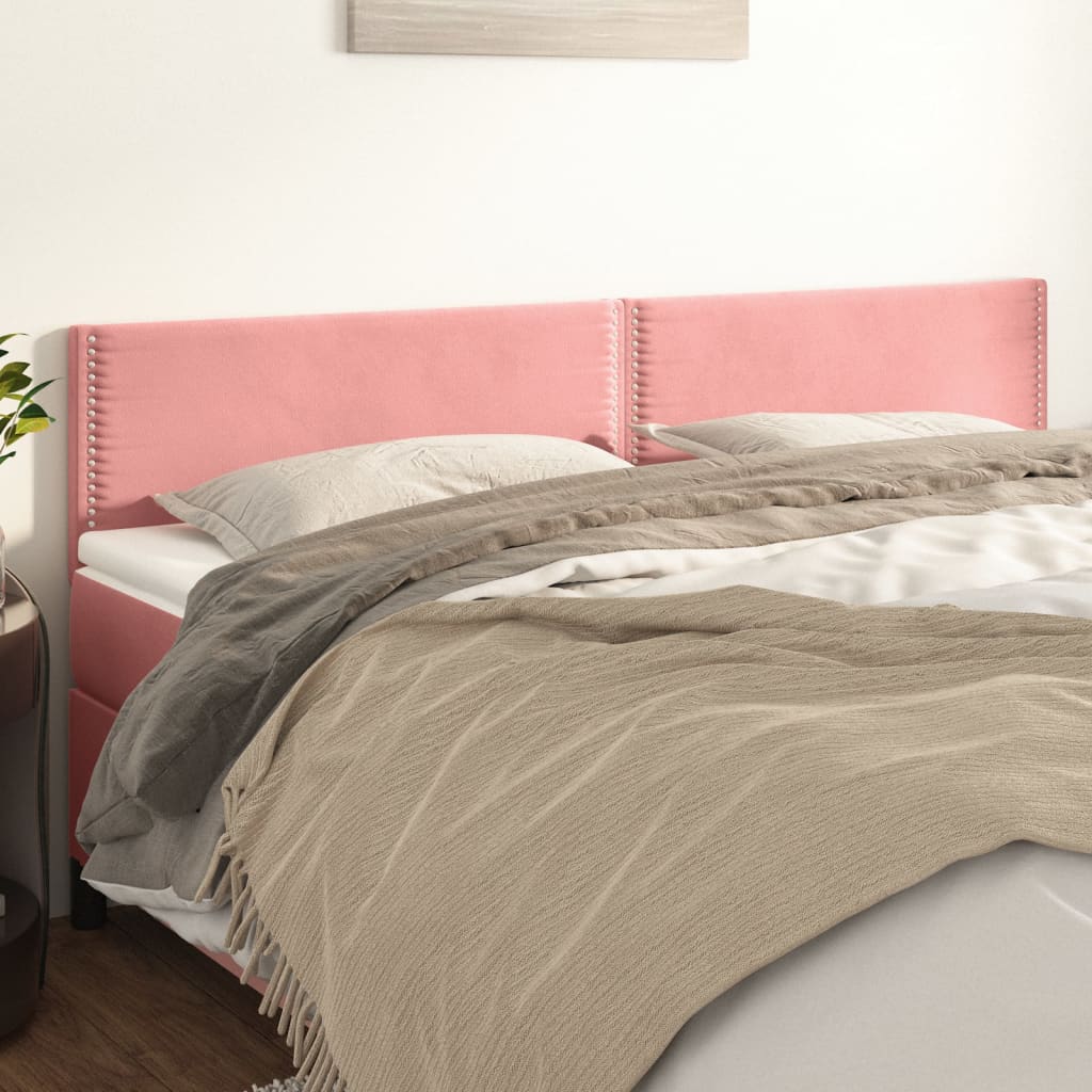 Cabeceiras rosa 200x5x78/88 cm veludo
