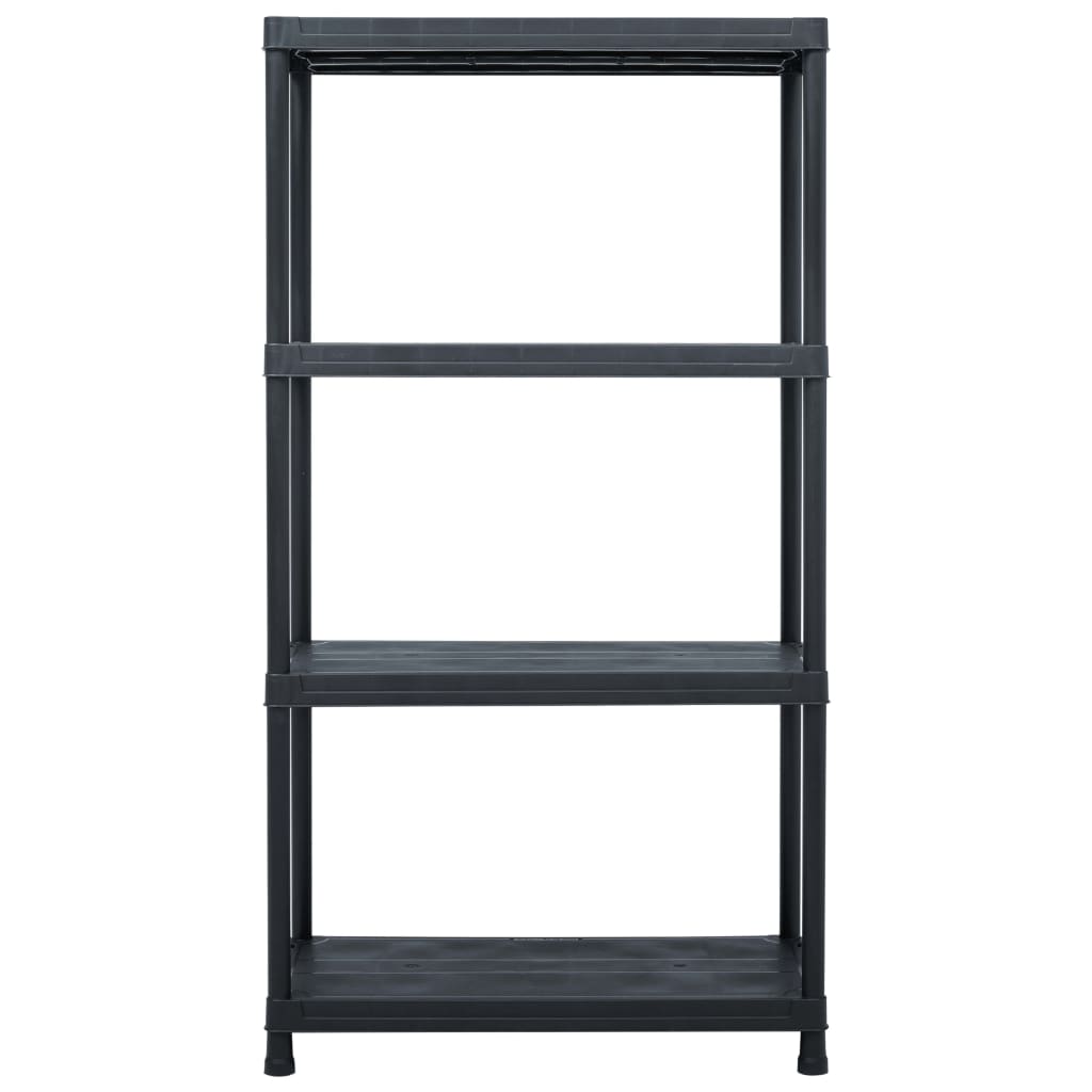Estantes de arrumação 2 pcs preto 60x30x138 cm plástico