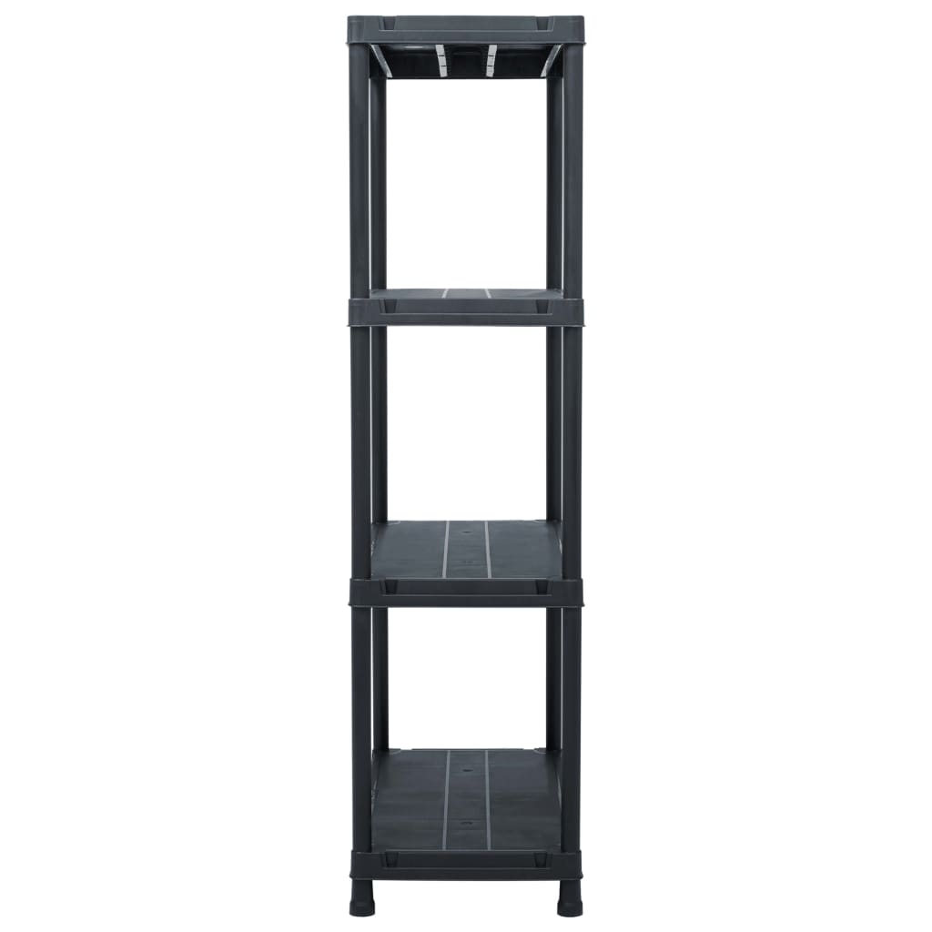 Estantes de arrumação 2 pcs preto 60x30x138 cm plástico